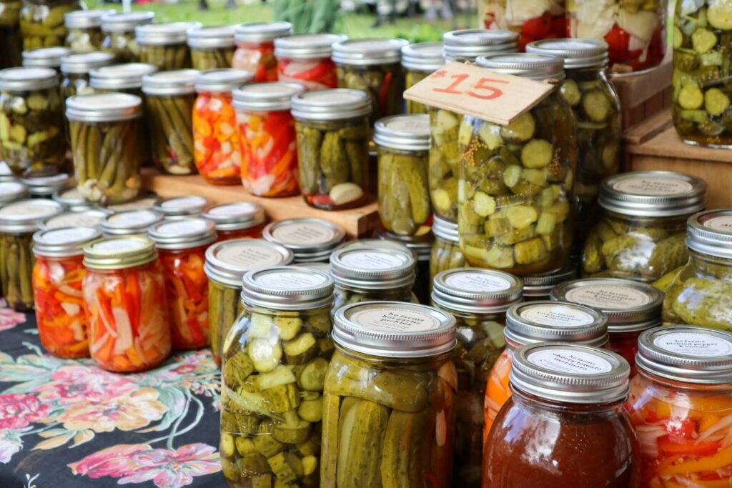 jars of fermented vegetables - great to have on hand for menopause nutrition