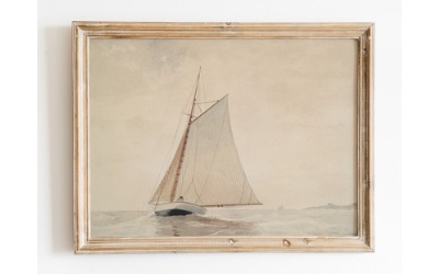 Free Wall Art Vintage Sailboat, Summer, Sea, Beach