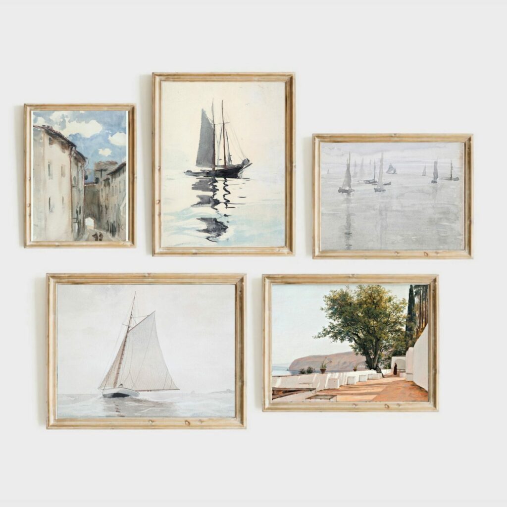 Free Vintage Summer Wall Art, Sailboat, Sea,