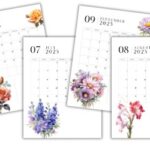 Free 2025 Calendar Printable, Free Printable Calendar, birth flowers printable,