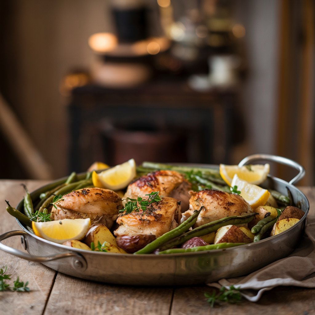 One Pan Lemon Chicken with Veggies