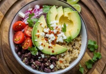 Black Bean Recipes: Quinoa and Black Bean Bowl with Avocado