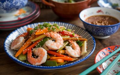 shrimp stir-fry, quick lunch recipes, quick dinner, healthy lunch, shrimp recipe