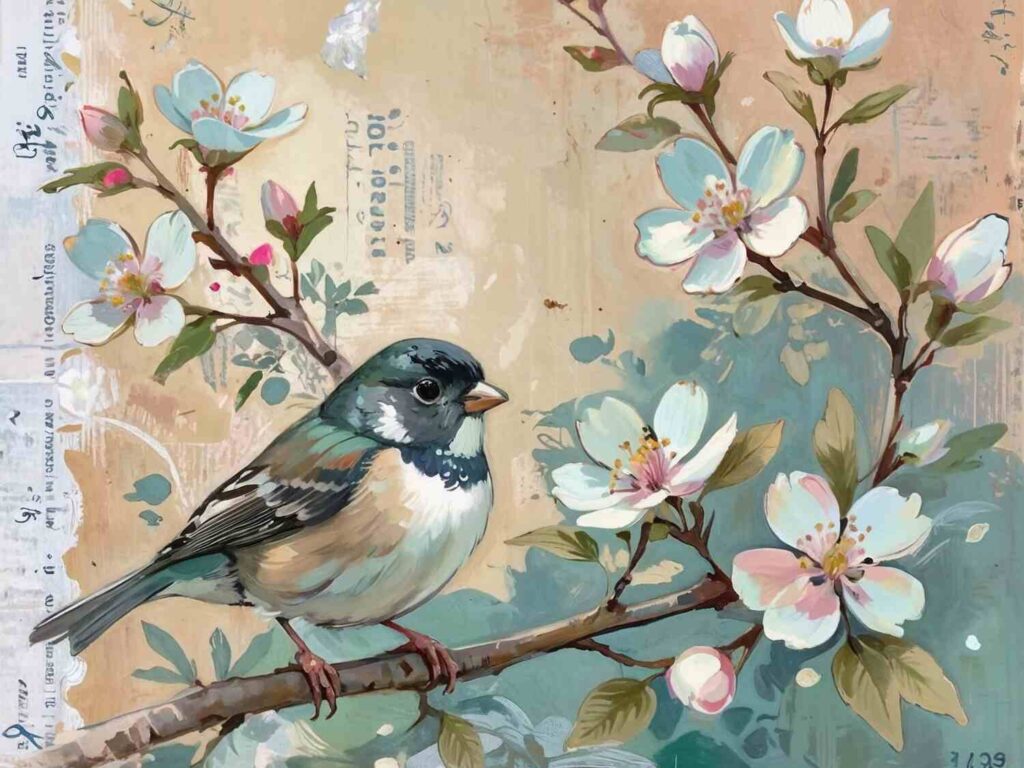 Junk Journal Printable - Junco in Spring